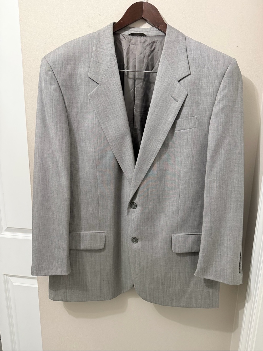 Martinelli e Righetti Lined Blazer Jacket Super 100’s Sz EU54R Silver Gray Italy